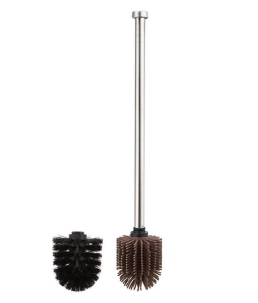TPR Soft Rubber Soft Hair Toilet Brush antibacterial Stainless Steel Bathroom