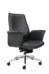 Middle Back 0.29m3 CBM Leather Revolving Chair With Castors