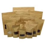 PET Window Zipper 100g Kraft Paper Stand Up Bags