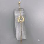 18k Gold Rhinestone Stainless Steel Jewelry Set Circle Overlap Necklace And