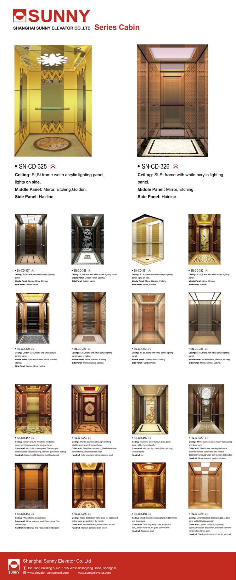 1.0 - 2.5m/S Speed Machine Roomless Elevator 1000kg Passenger Elevator Lift