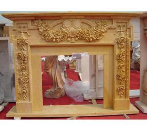 Wholesale Beige marble fireplace mantel from china suppliers