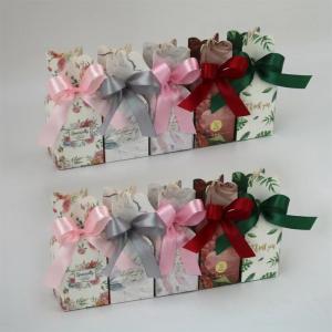 China ODM 5*5*12cm Candy Chocolate Wedding Paper Box With Ribbon on sale