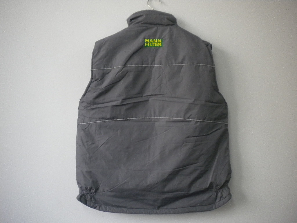 winter vest, warm waist coat, grey, S-3XL, pongee outer, paded lining
