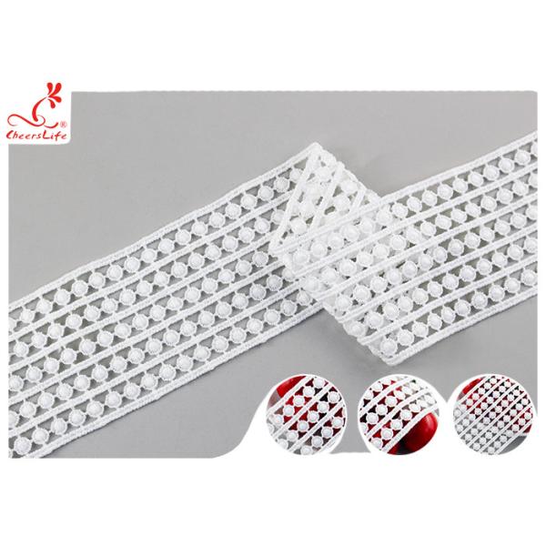 6.5cm Width Water Soluble Lace / Home Textile Floral Lace Ribbon