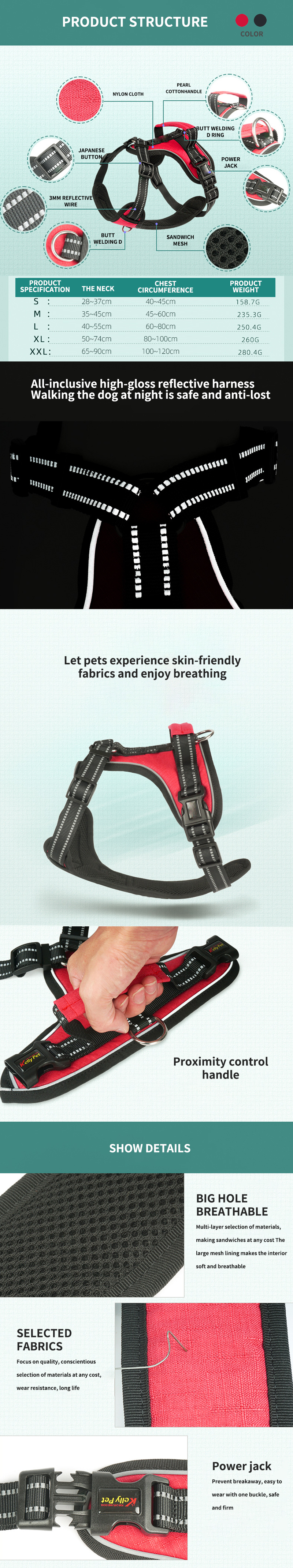 Personalized Reflective Explosion-Proof Leash for Medium and Large Dogs at Chengbei Special Dog Chest Strap
