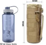 Sports Water Bottles Pouch Bag, Tactical Drawstring Molle Water Bottle Holder