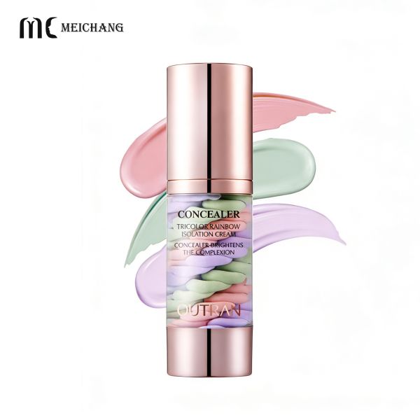 Multi-color liquid airless bottle side profile view