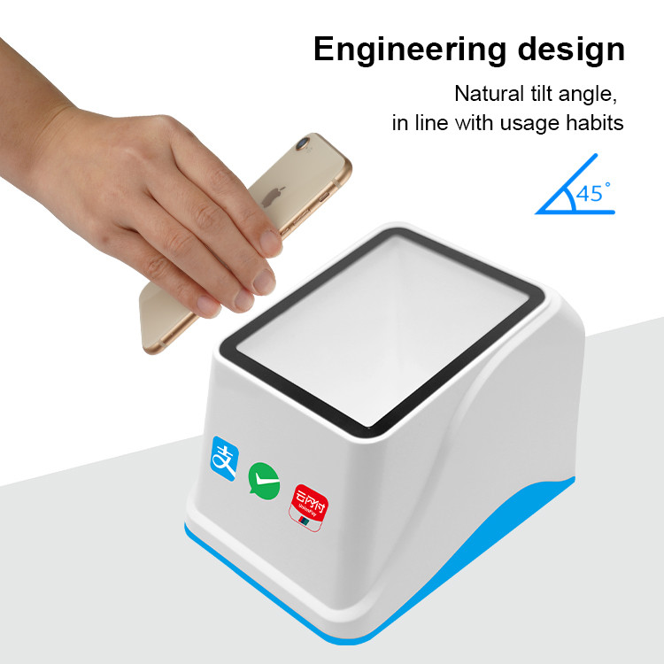 CMOS 1D 2D POS Barcode Scanner USB Desktop For Mobile Payment