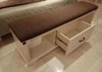Melamine Upholstered Storage Bench / Bedroom Bench Seat With Drawers