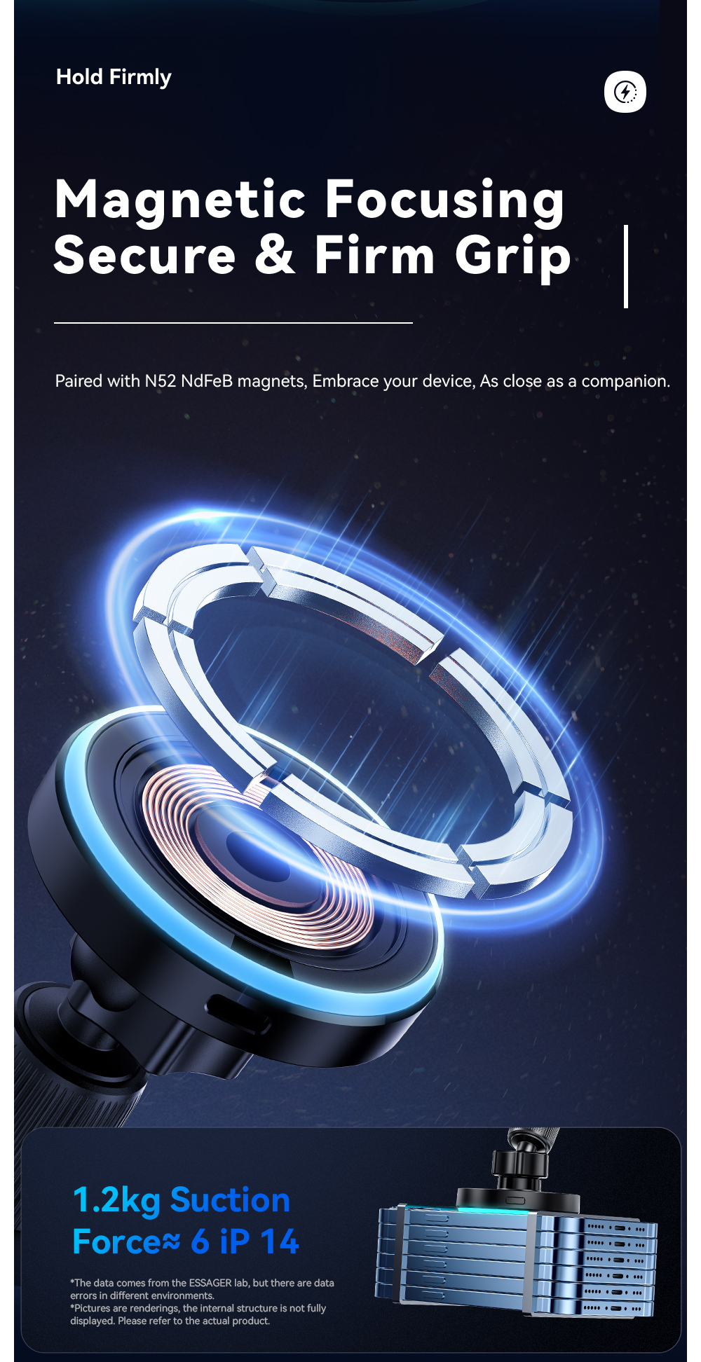 ESSAGER T1 Series Hands Free Car Vent Car Mount Phone Holder