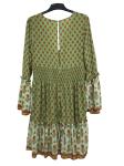 Green Large Size Ladies Clothes Outsize Womens Clothing With Flare Sleeve And