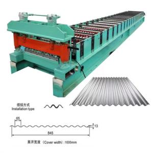 Wholesale Roof wall panel corrugated sheet roll forming machine high speed 0.3-0.8mm 30m/min from china suppliers