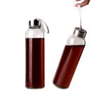 350ml 500ml Round Sports High Borosilicate Glass Water Bottle With Silicone