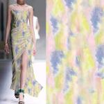 100% Polyester Tie Dye Dress Printed Woven Fabrics 100-250gsm Stain Resistant