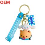 Custom 3d PVC Plastic Cartoon Keychain OEM Design Cute Mini Plastic Keychain