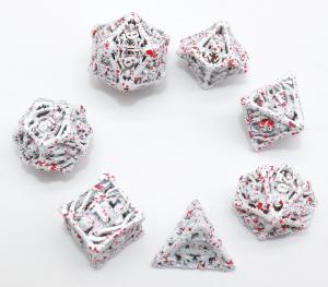 Wholesale Hand Carved White Mini Polyhedral Dice DND 7 Piece Set Portable from china suppliers