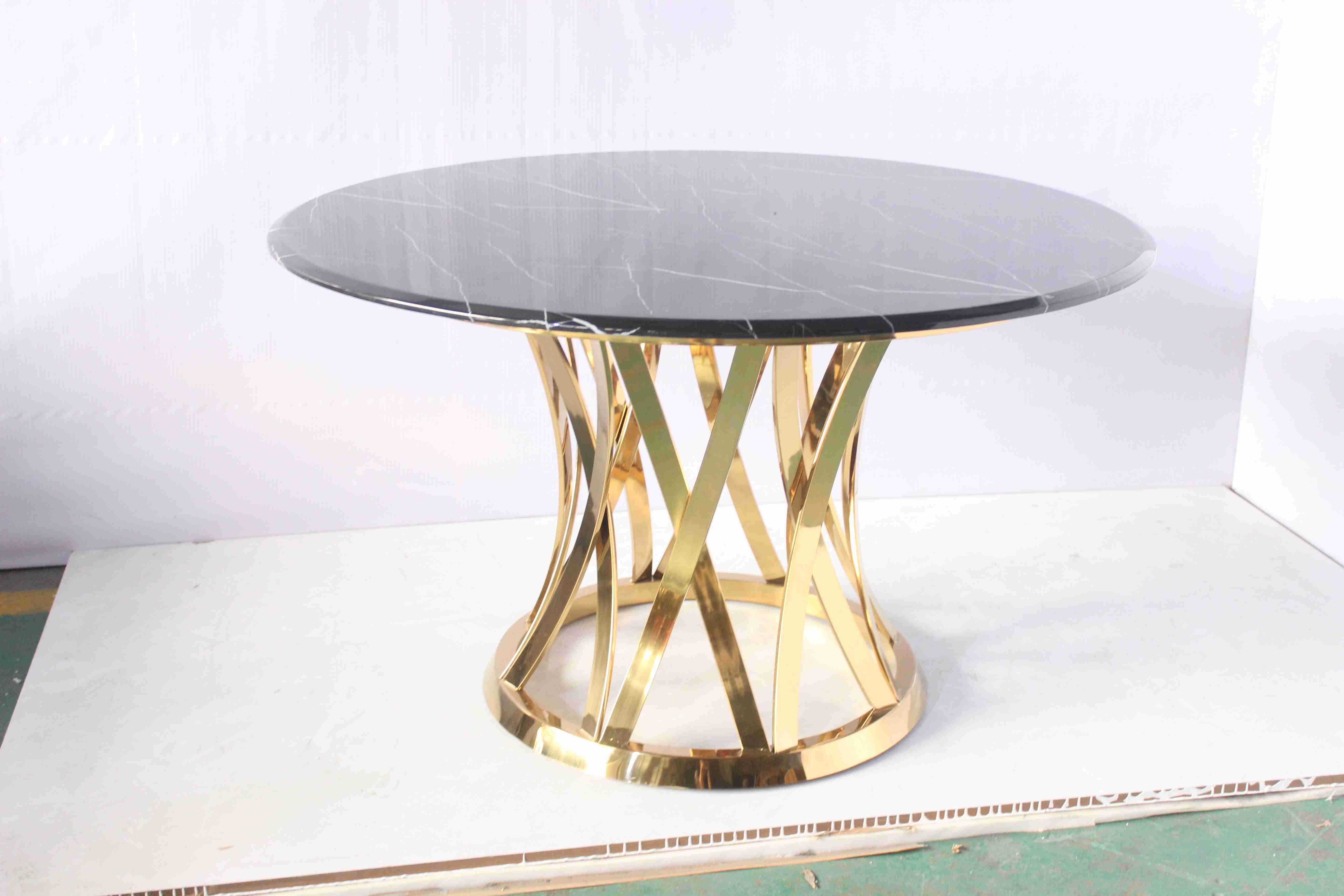 Round Luxury Center Table Side Table With Marble Top