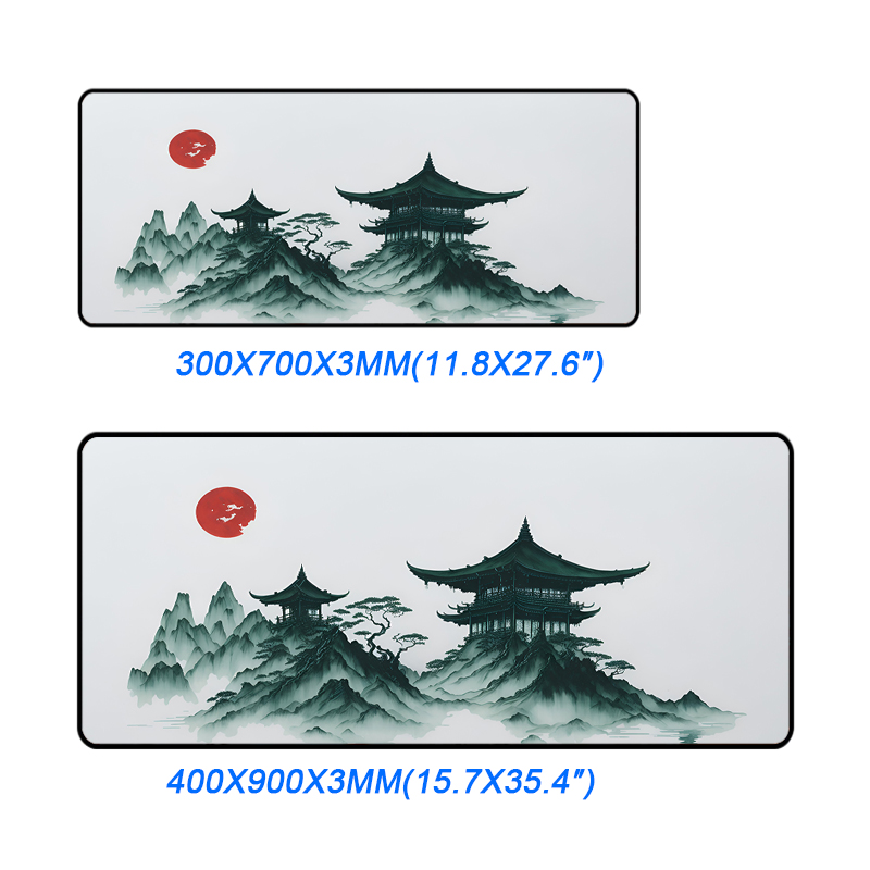 Custom Design Table Game Mouse Pad Chinese Landscape Style for and Comfortable Gaming