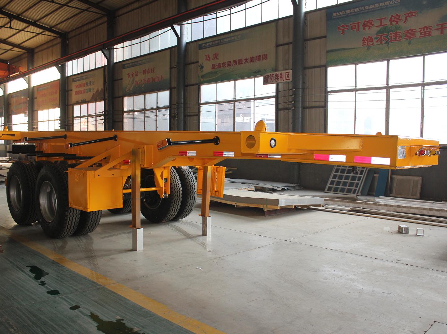 Steel Semi-Trailer 2 Axles Designed for Heavy-Duty Container Transportation