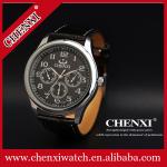 2015 Business Watch Leather Watch Strap Black White Original Japan Movt