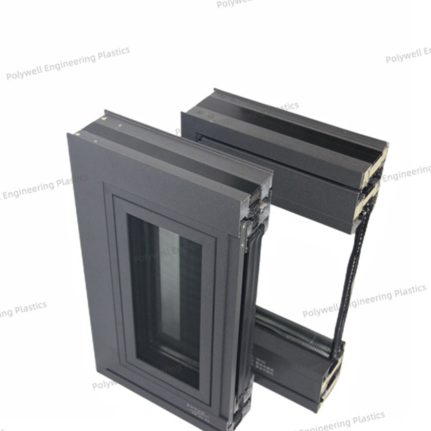 Double Glazed Glass Aluminum Windows Sound Proof 6005 With Fiber Nylon Thermal Break Strip