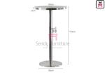 D60cm ODM Brushed Stainless Steel High Table 105cm Height For Restaurant Bar
