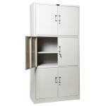 Concealed Hinges 6 Door Cupboard Full Height Metal Office Cabinet with aluminium