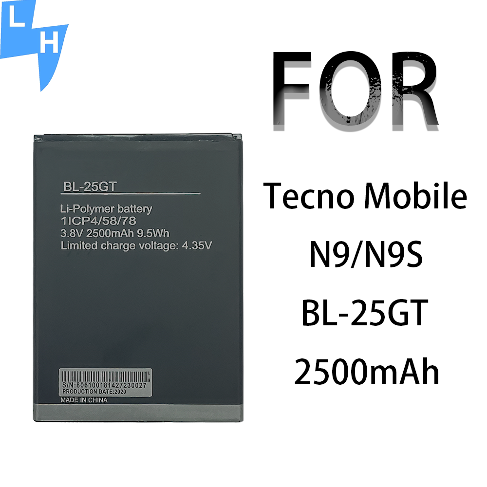 BL-25GT Mobile Phone Battery Replacement for Tecno N9 N9S MOQ 3.8V 2500mAh
