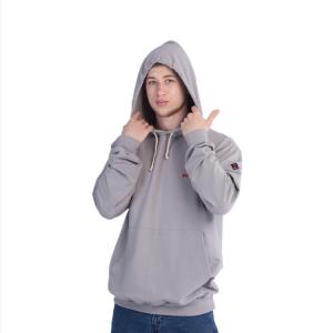 Wholesale HRC2 Arc Proof FR Pullover Hoodie Sweatshirt Gray Color NFPA 2112 from china suppliers