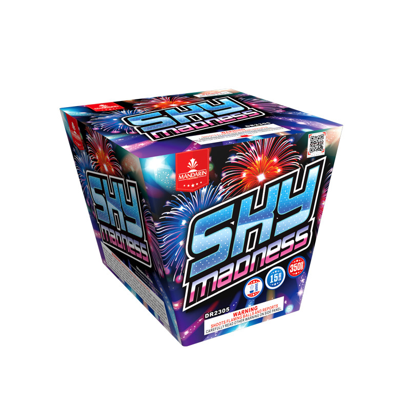 350g Sky Madness Consumer Cake Fireworks 15 Shots Salute Customized