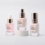 Square Stransparent Foundation Glass Bottle 15ml Sample Size Cosmetic Lotion