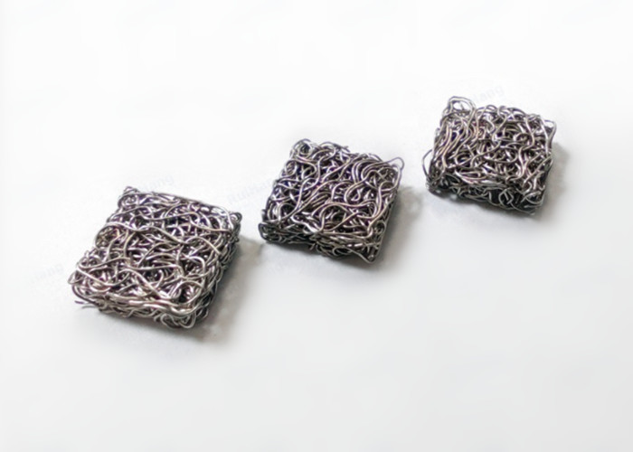 Square Shape Compressed Knitted Wire Mesh 80mm 316 Stainless Steel Wire Mesh Filter