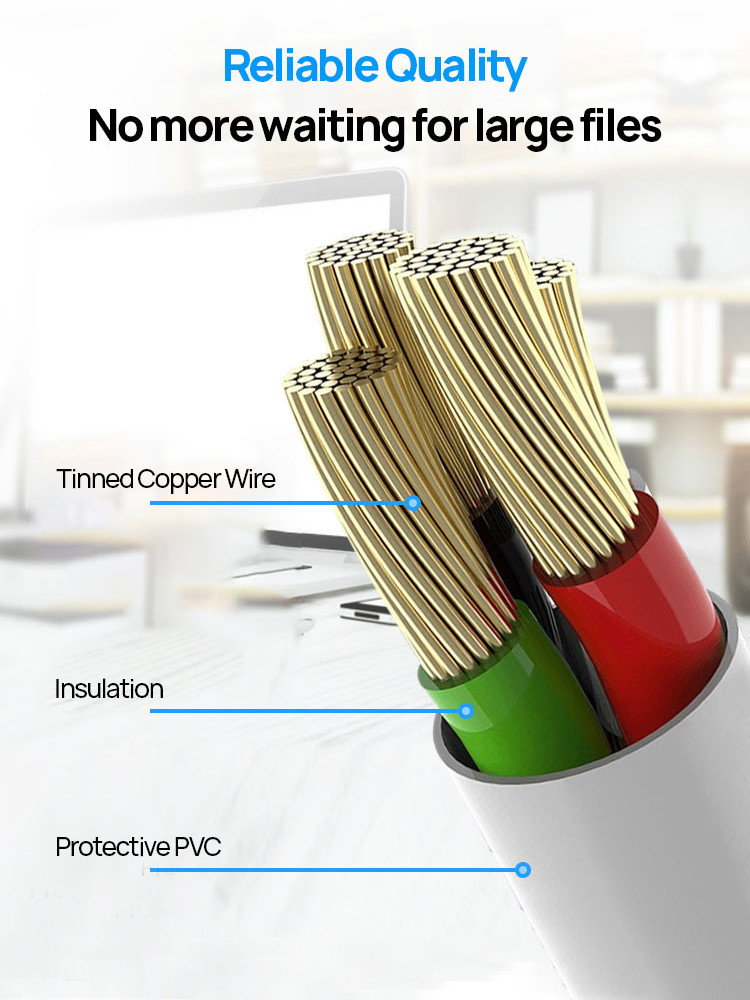 3m 2.4A USB Lightning Charging Cable Durable TPE