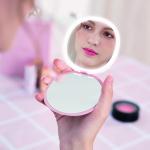 Hand Travel Pocket Beauty Mirrors LED Purse Folding Makeup 3X Magnifying Custom