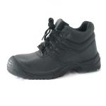 Black Genuine Leather Shoes Mesh Upper Steel Toe Work Shoes For Men