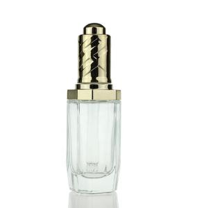 Wholesale Custom White Eyelash Glass Bottle With Gold Aluminum Dropper Glass Serum Bottle For Skin Care S026 from china suppliers