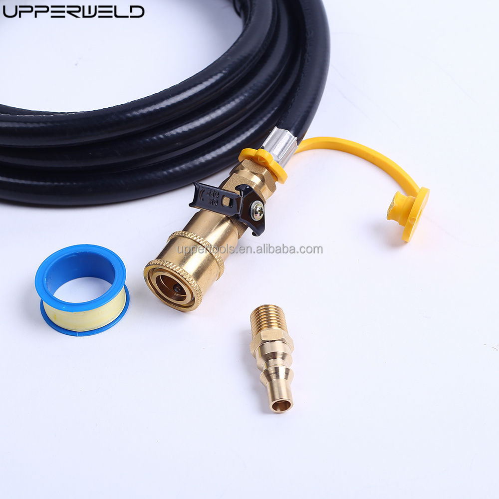Cutting Upper Propane Quick Connect Hose with BBQ Grill and Natural Gas Fittings