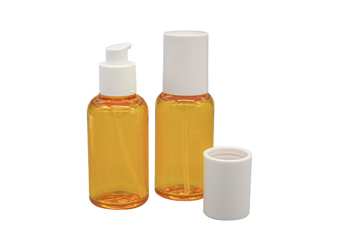 80ml 100ml Orange PETG Makeup Remover Hair Oil Bottle OD 45mm