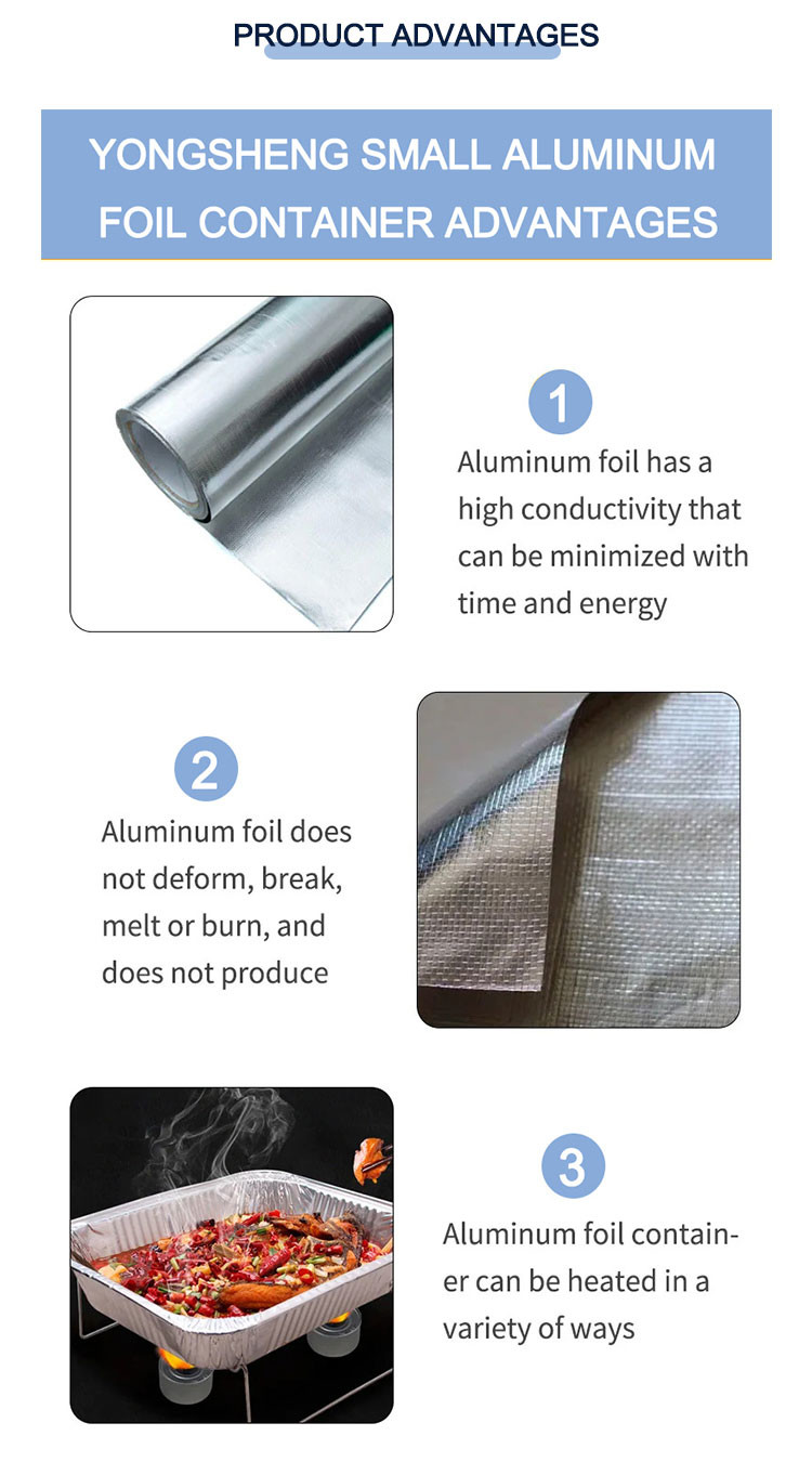 Eco - Friendly Silver Foil Container Food Packaging Solutions Lunch Box