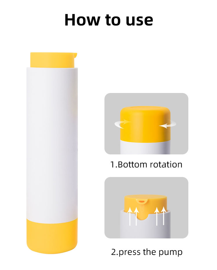 Replaceable Plastic Bottom Rotary 30ml 50ml 100ml Lotion / Essence Bottle 50g Cream Jar Skincare Family Packaging Set