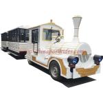 White Fiberglass Tourist Train Rides , Mall Train Ride Battery Type