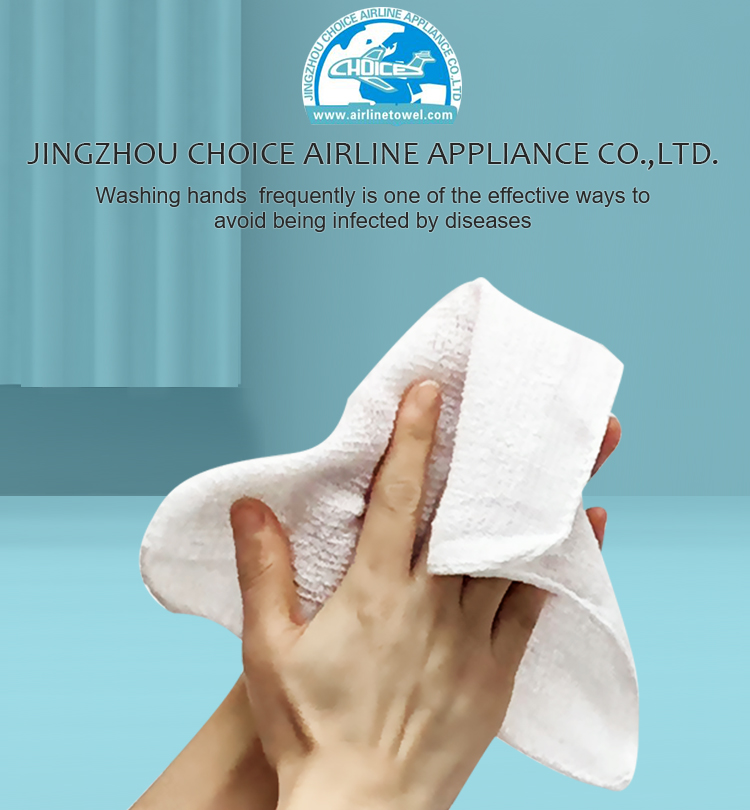 Cheap Custom small roll cotton disposable airline hand towel With Logo