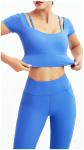 Oem Factory Manufacturer Custom Logo Women Gym Fitness Training Clothes Blue