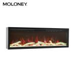 47inch Built-In Heater Black Steel Frame Option Media Electric Fireplace