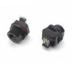 Waterproof Screw Lock RJ45 Jack, 90 degrees, welded,HULYN