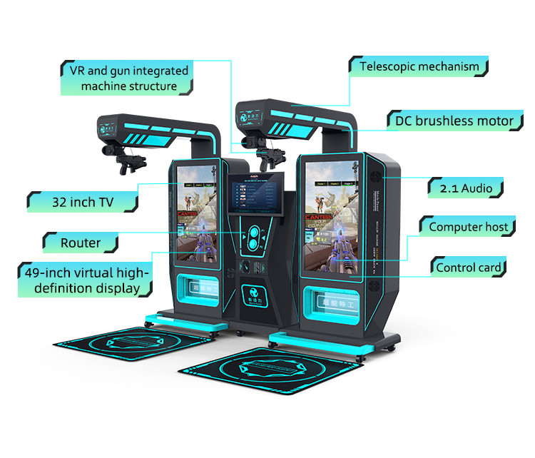 9d Vr Arcade Shooting Game Machine Kat Virtual Reality Super 2 Player Gun Simulator