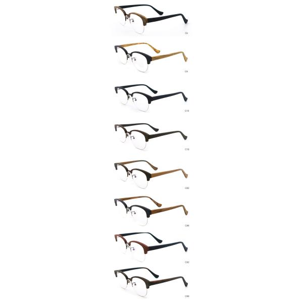 Handmade Retro Wood Grain Acetate Optical Glasses Frame MR H002