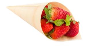 Wholesale 240mm Food Container Disposable Serving Cone Pine Wooden for chip from china suppliers