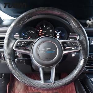 Wholesale Glossy Carbon Fiber Perforated Leather Steering Wheel For Porsche Cayenne Macan 991 from china suppliers